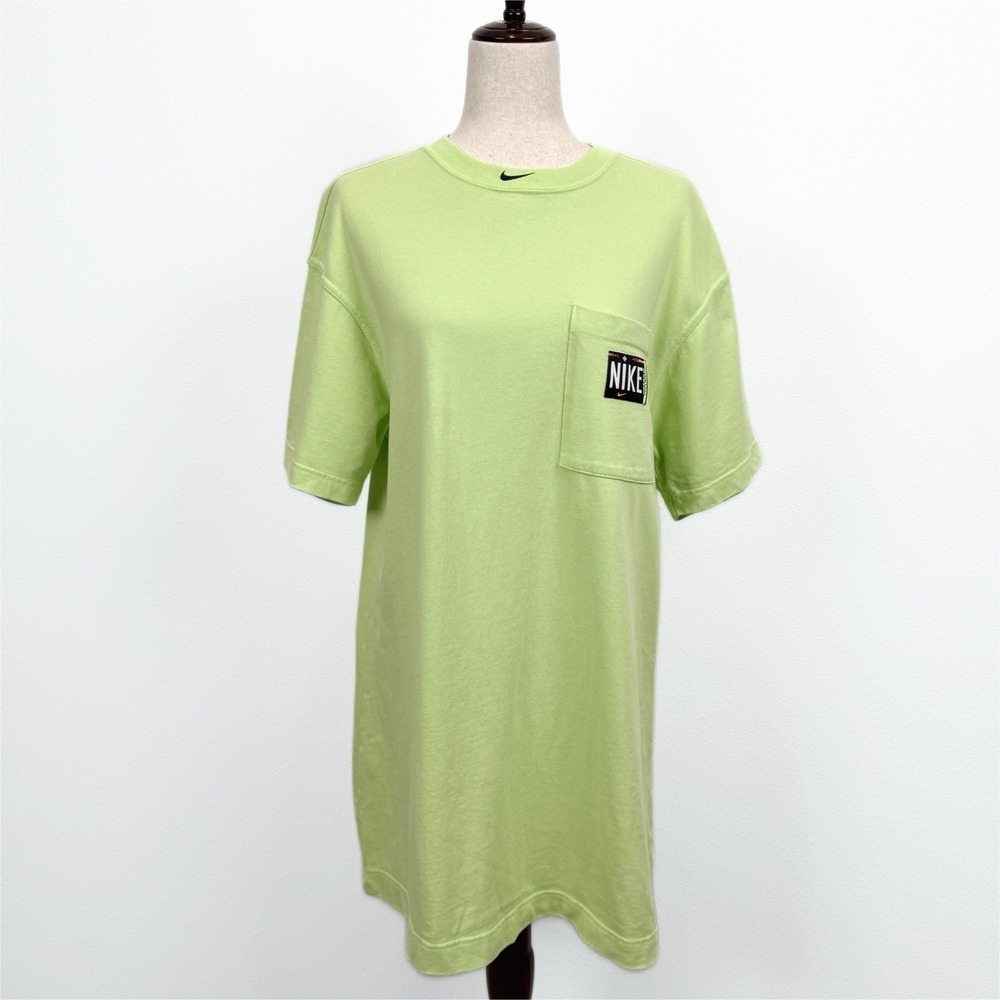 Nike Dress Womens S Neon Green Shirt Dress Athletic Sporty Streetwear Retro Chic